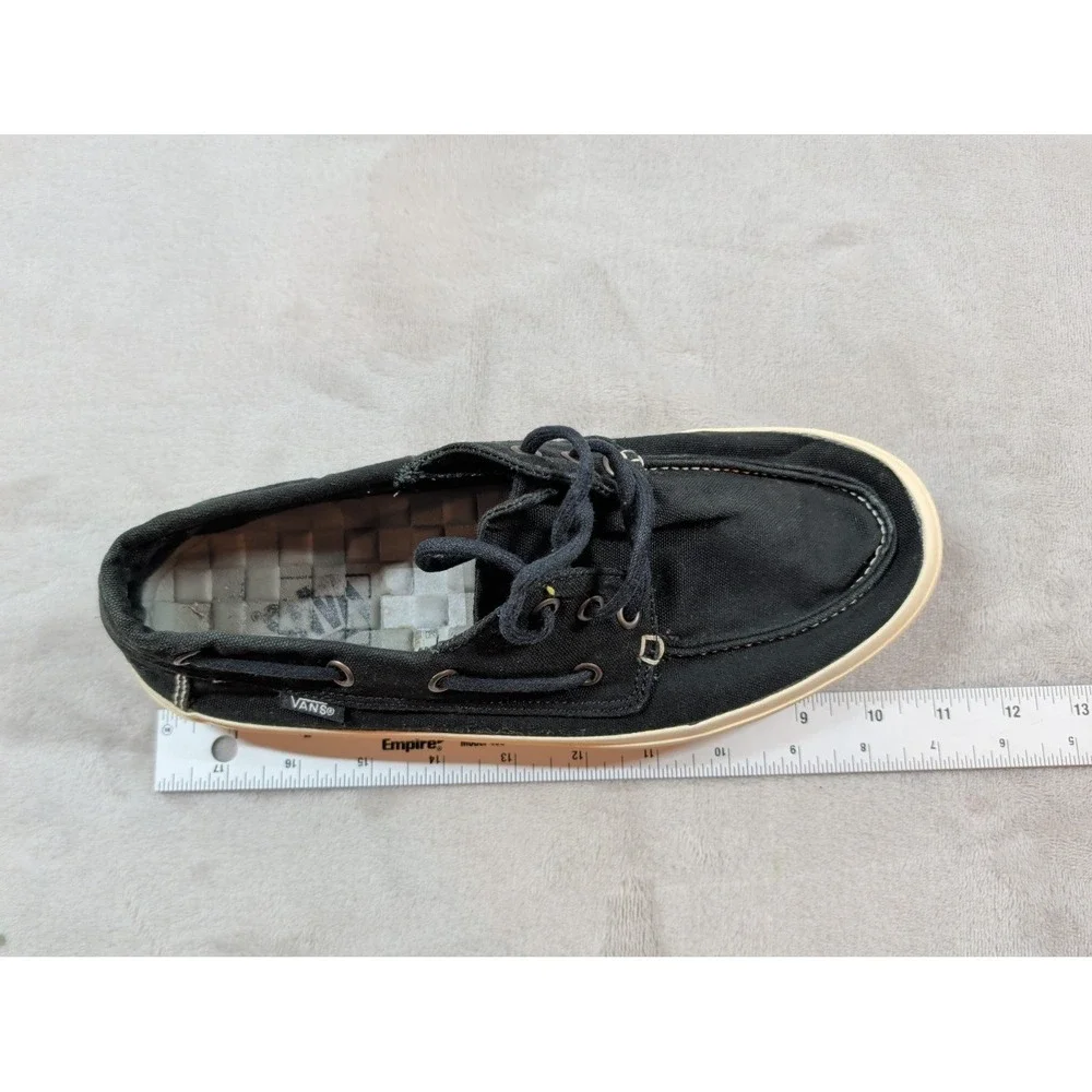 Vans Mens Black Canvas Boat Shoes Moc Toe Sneakers Size‎ 9 TB9C
